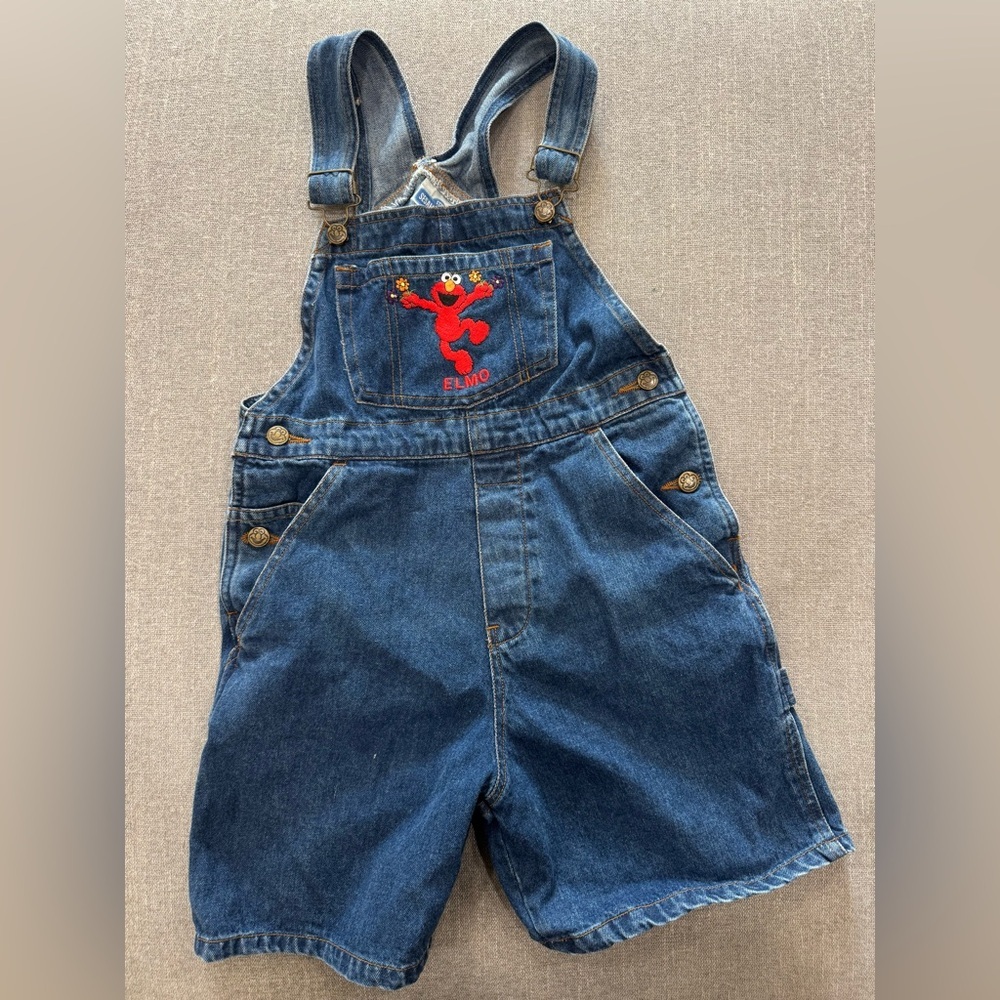 Vintage Sesame Street Blue Denim Overalls Classic Workwear Elmo Blitzz Intl. CTW